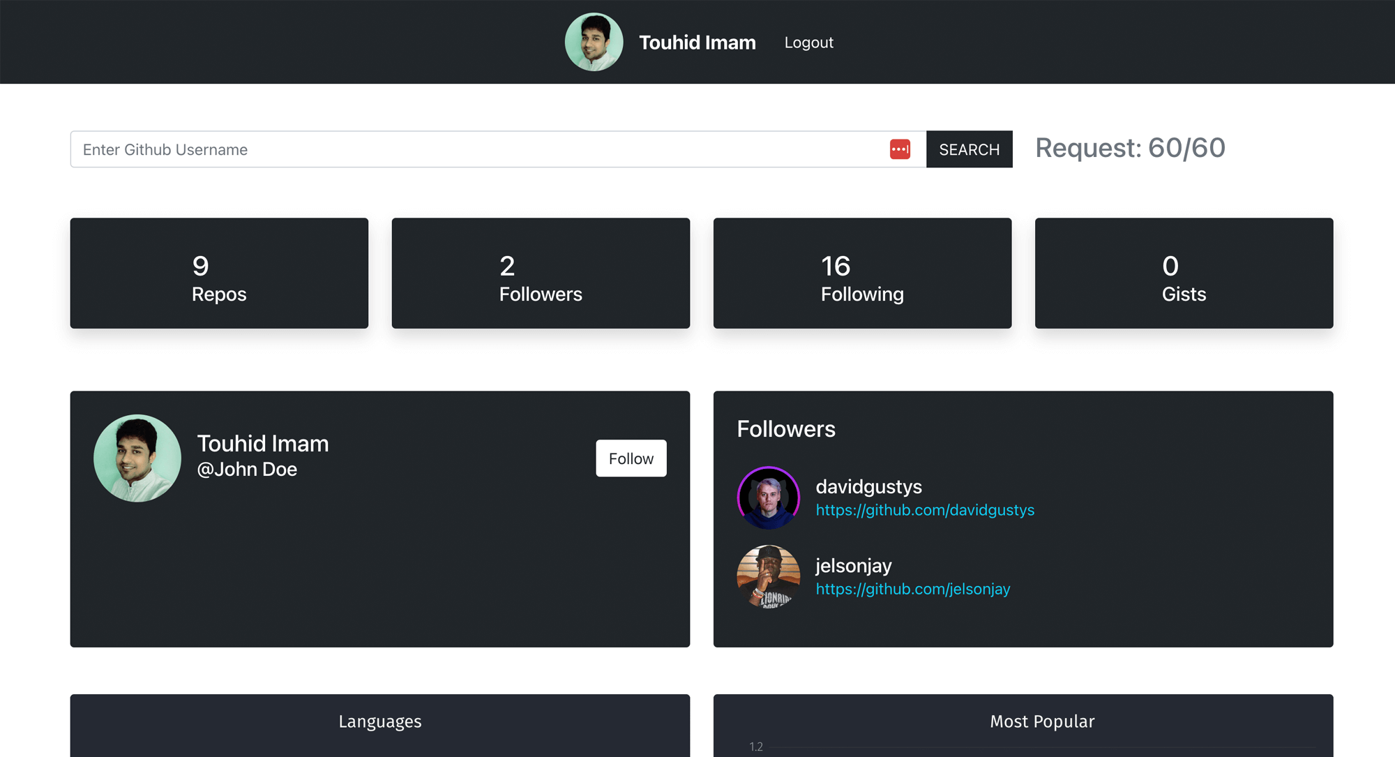 React Git Finder